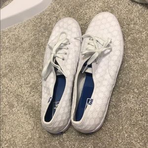 Eyelet Lace White Keds Size 8